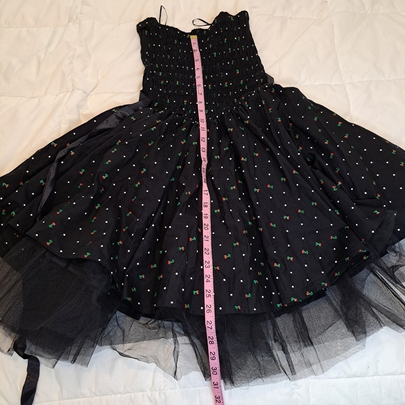Dead Threads Goth Dress Sleeveless Petticoat Cherry Pattern Cherries Size Small - Picture 8 of 8